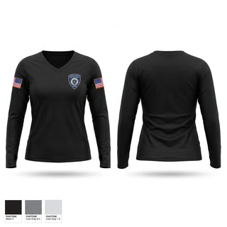 Womens Long Sleeve Vneck Shirt, Massachusetts Port Authority Police, Police, Teamtime, Team time, sublimation, custom sports apparel, team uniforms, spirit wear, spiritwear, sports uniforms, custom shirts, team store, custom team store, fundraiser sports, apparel fundraiser