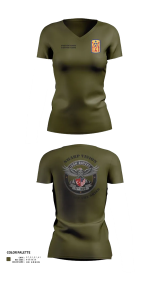Womens Short Sleeve Vneck Shirt, 11th MDB, Army, Teamtime, Team time, sublimation, custom sports apparel, team uniforms, spirit wear, spiritwear, sports uniforms, custom shirts, team store, custom team store, fundraiser sports, apparel fundraiser