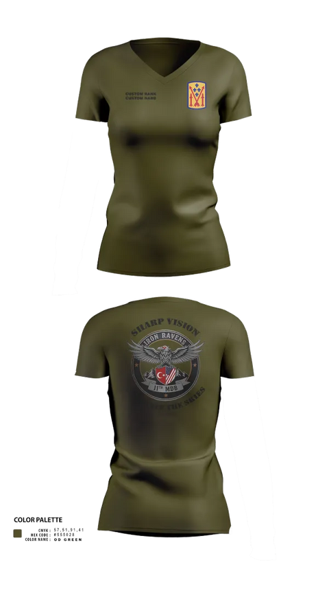 Womens Short Sleeve Vneck Shirt, 11th MDB, Army, Teamtime, Team time, sublimation, custom sports apparel, team uniforms, spirit wear, spiritwear, sports uniforms, custom shirts, team store, custom team store, fundraiser sports, apparel fundraiser
