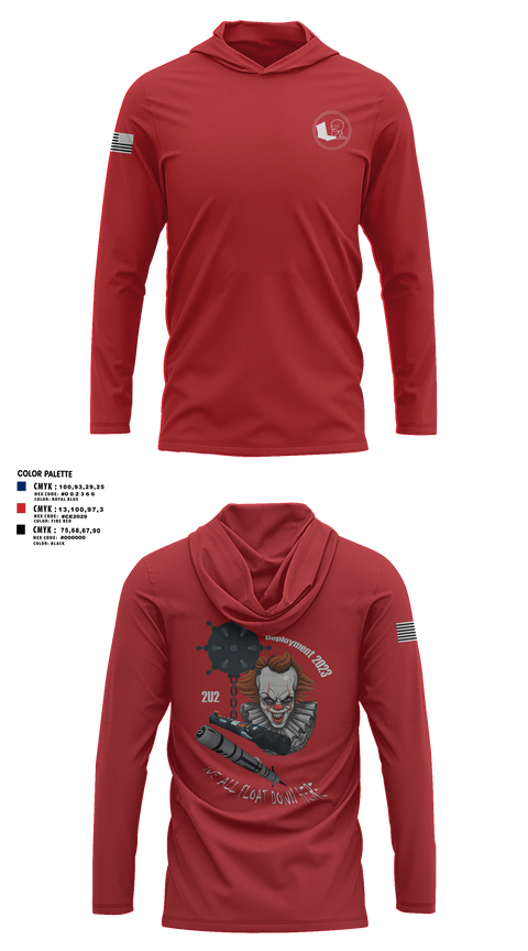 Long Sleeve Performance Shirt with hood, 2U2, Navy, Teamtime, Team time, sublimation, custom sports apparel, team uniforms, spirit wear, spiritwear, sports uniforms, custom shirts, team store, custom team store, fundraiser sports, apparel fundraiser
