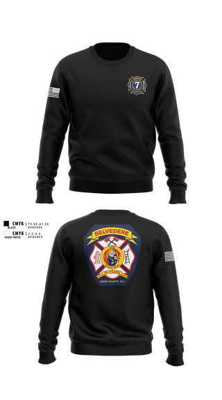 Crew Neck Sweatshirt, BELVEDERE FIRE RESCUE, Fire Department, Teamtime, Team time, sublimation, custom sports apparel, team uniforms, spirit wear, spiritwear, sports uniforms, custom shirts, team store, custom team store, fundraiser sports, apparel fundraiser