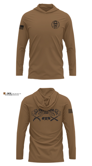 Long Sleeve hooded sunshirt, Team Hellkite, National Guard, Teamtime, Team time, sublimation, custom sports apparel, team uniforms, spirit wear, spiritwear, sports uniforms, custom shirts, team store, custom team store, fundraiser sports, apparel fundraiser