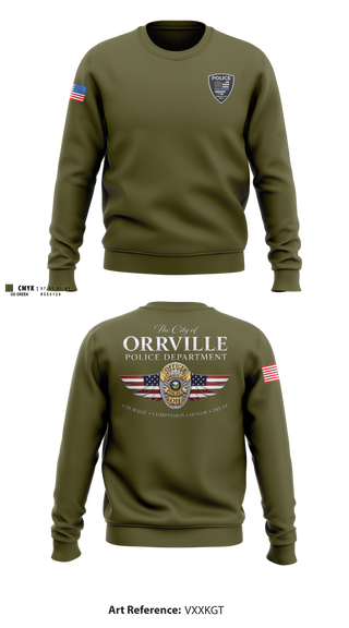 Crew Neck Sweatshirt, Orrville Police Department, Police, Teamtime, Team time, sublimation, custom sports apparel, team uniforms, spirit wear, spiritwear, sports uniforms, custom shirts, team store, custom team store, fundraiser sports, apparel fundraiser