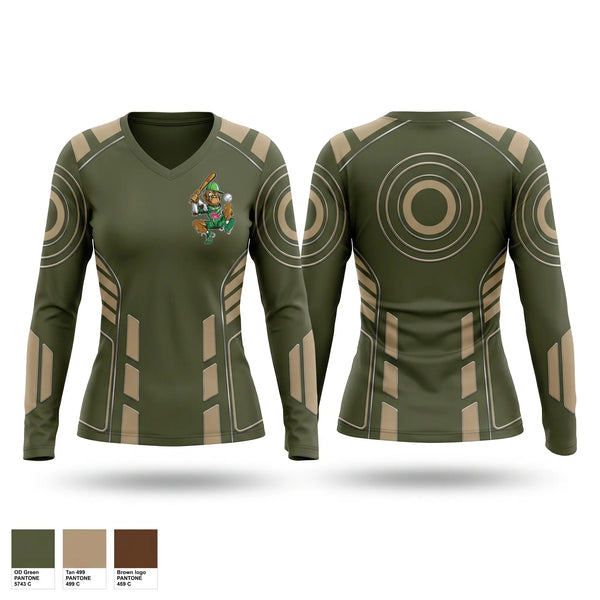 Womens Long Sleeve Vneck Shirt, Creakers, Softball, Teamtime, Team time, sublimation, custom sports apparel, team uniforms, spirit wear, spiritwear, sports uniforms, custom shirts, team store, custom team store, fundraiser sports, apparel fundraiser