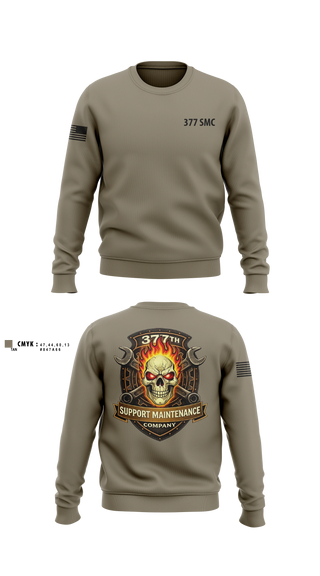 Crew Neck Sweatshirt, 377 Support Maintenance Company, Army, Teamtime, Team time, sublimation, custom sports apparel, team uniforms, spirit wear, spiritwear, sports uniforms, custom shirts, team store, custom team store, fundraiser sports, apparel fundraiser