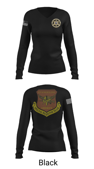 Womens Long Sleeve Vneck Shirt, Evangeline Parish Sheriffs Office S.R.T, Police, Teamtime, Team time, sublimation, custom sports apparel, team uniforms, spirit wear, spiritwear, sports uniforms, custom shirts, team store, custom team store, fundraiser sports, apparel fundraiser