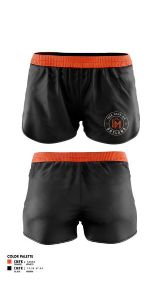 Womens Shorts, Iron mountain outlaws, Wrestling, Teamtime, Team time, sublimation, custom sports apparel, team uniforms, spirit wear, spiritwear, sports uniforms, custom shirts, team store, custom team store, fundraiser sports, apparel fundraiser