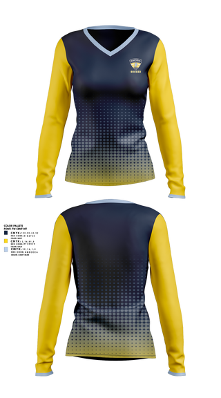 Womens Long Sleeve Vneck Shirt, Tsunami, Women's Soccer, Teamtime, Team time, sublimation, custom sports apparel, team uniforms, spirit wear, spiritwear, sports uniforms, custom shirts, team store, custom team store, fundraiser sports, apparel fundraiser