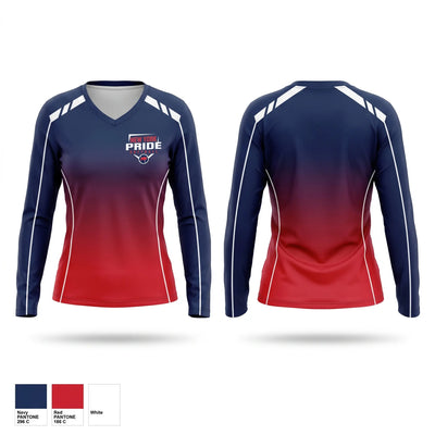 USSSA NY PRIDE Women's Long Sleeve V-neck Shirt - 1