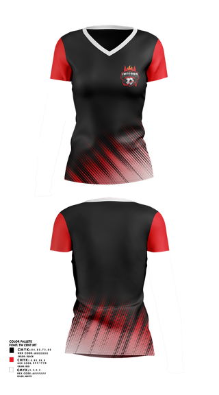 Womens Short Sleeve Vneck Shirt, Coventry Inferno, Men's Soccer, Teamtime, Team time, sublimation, custom sports apparel, team uniforms, spirit wear, spiritwear, sports uniforms, custom shirts, team store, custom team store, fundraiser sports, apparel fundraiser