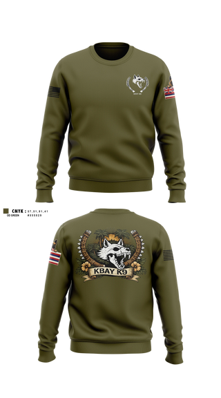 Crew Neck Sweatshirt, MCBH PMO K9, Marines, Teamtime, Team time, sublimation, custom sports apparel, team uniforms, spirit wear, spiritwear, sports uniforms, custom shirts, team store, custom team store, fundraiser sports, apparel fundraiser