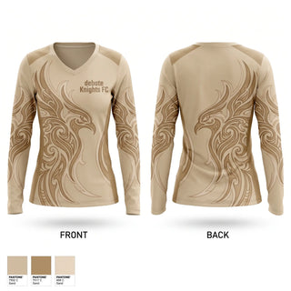 Womens Long Sleeve Vneck Shirt, debate Knights FC, Men's Soccer, Teamtime, Team time, sublimation, custom sports apparel, team uniforms, spirit wear, spiritwear, sports uniforms, custom shirts, team store, custom team store, fundraiser sports, apparel fundraiser