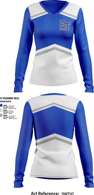 Womens Long Sleeve Vneck Shirt, Blair-Taylor High School Cheer, Cheer, Teamtime, Team time, sublimation, custom sports apparel, team uniforms, spirit wear, spiritwear, sports uniforms, custom shirts, team store, custom team store, fundraiser sports, apparel fundraiser