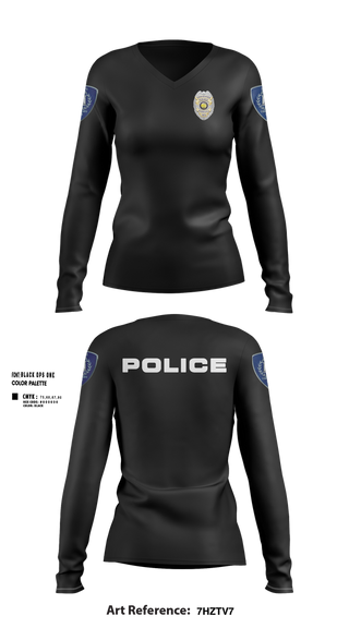 Womens Long Sleeve Vneck Shirt, Vincennes Police Department, , Teamtime, Team time, sublimation, custom sports apparel, team uniforms, spirit wear, spiritwear, sports uniforms, custom shirts, team store, custom team store, fundraiser sports, apparel fundraiser