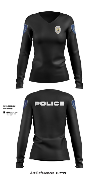 Vincennes Police Department 76255219 Women's Long Sleeve V-neck Shirt - 2