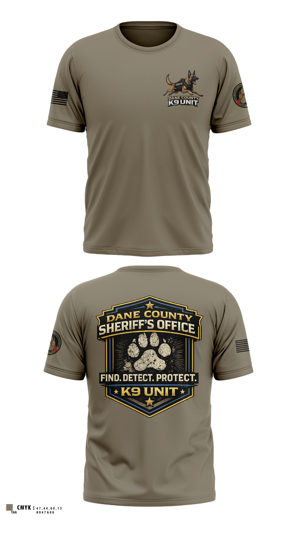 Dane County K9 Old School Cotton Feel Shirt - 10: Malinois