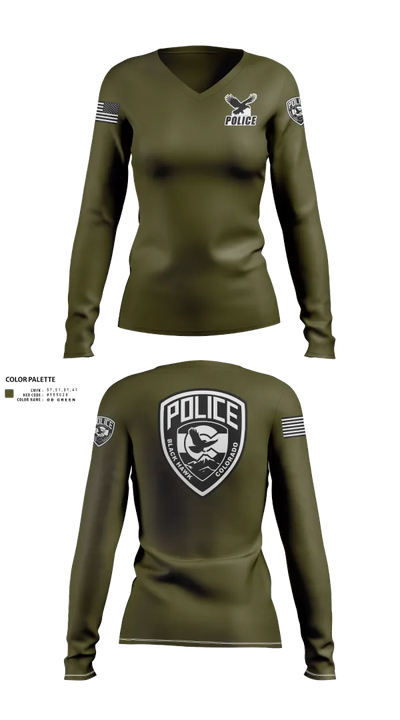 Blackhawk Police 55681281 Women's Long Sleeve V-neck Shirt - 21