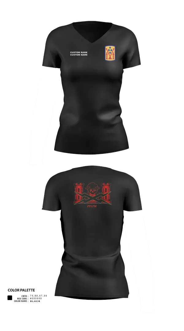 Womens Short Sleeve Vneck Shirt, 11th MDB, Army, Teamtime, Team time, sublimation, custom sports apparel, team uniforms, spirit wear, spiritwear, sports uniforms, custom shirts, team store, custom team store, fundraiser sports, apparel fundraiser