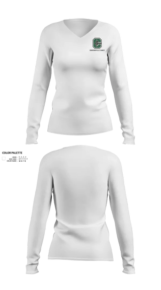 Womens Long Sleeve Vneck Shirt, Coopersville Dance Team, Spirit Store, Teamtime, Team time, sublimation, custom sports apparel, team uniforms, spirit wear, spiritwear, sports uniforms, custom shirts, team store, custom team store, fundraiser sports, apparel fundraiser