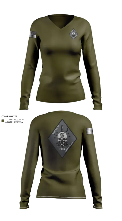 DCT Phoenix - DOJ 66533568 Women's Long Sleeve V-neck Shirt - 22