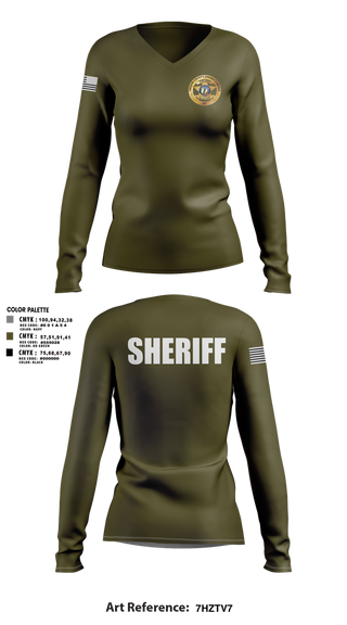 Womens Long Sleeve Vneck Shirt, Greene County Sheriff’s Office, Police, Teamtime, Team time, sublimation, custom sports apparel, team uniforms, spirit wear, spiritwear, sports uniforms, custom shirts, team store, custom team store, fundraiser sports, apparel fundraiser