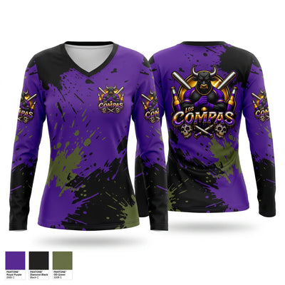 Los Compas Women's Long Sleeve V-neck Shirt - 1