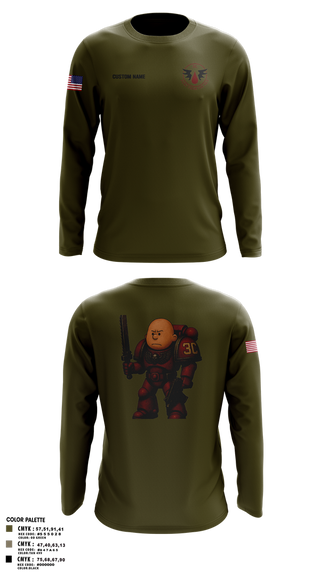 Long Sleeve Performance Shirt, CCo, 1-508PIR (OG), Army, Teamtime, Team time, sublimation, custom sports apparel, team uniforms, spirit wear, spiritwear, sports uniforms, custom shirts, team store, custom team store, fundraiser sports, apparel fundraiser