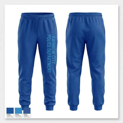 Sweatpants, Rainbow City Police Department, Police, Teamtime, Team time, sublimation, custom sports apparel, team uniforms, spirit wear, spiritwear, sports uniforms, custom shirts, team store, custom team store, fundraiser sports, apparel fundraiser