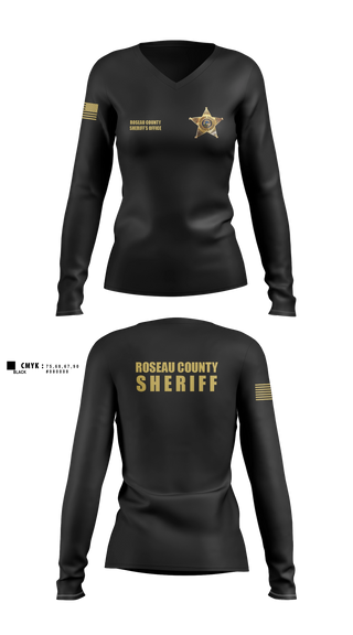 Womens Long Sleeve Vneck Shirt, Roseau County Sheriff’s Office, Police, Teamtime, Team time, sublimation, custom sports apparel, team uniforms, spirit wear, spiritwear, sports uniforms, custom shirts, team store, custom team store, fundraiser sports, apparel fundraiser