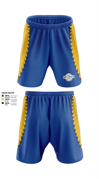 Athletic Shorts With Pockets, Santa Clara PAL Sparks, Softball, Teamtime, Team time, sublimation, custom sports apparel, team uniforms, spirit wear, spiritwear, sports uniforms, custom shirts, team store, custom team store, fundraiser sports, apparel fundraiser
