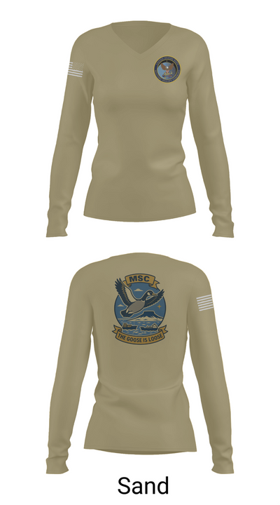 MSCLANT 20118789 Women's Long Sleeve V-neck Shirt - 92