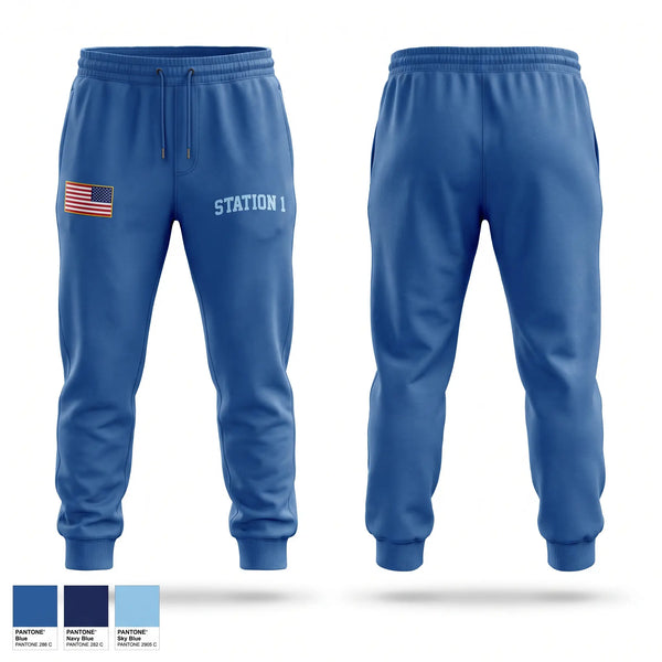 Sweatpants, Station 1, Fire Department, Teamtime, Team time, sublimation, custom sports apparel, team uniforms, spirit wear, spiritwear, sports uniforms, custom shirts, team store, custom team store, fundraiser sports, apparel fundraiser