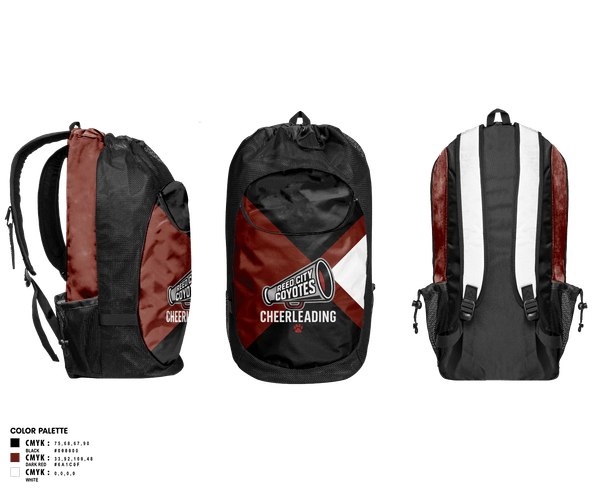 Gear Bag, Reed City Coyotes, Cheer, Teamtime, Team time, sublimation, custom sports apparel, team uniforms, spirit wear, spiritwear, sports uniforms, custom shirts, team store, custom team store, fundraiser sports, apparel fundraiser