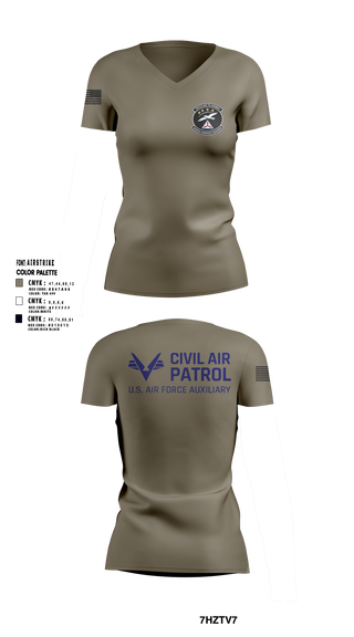 Womens Short Sleeve Vneck Shirt, VFW Post 8191Patrick Composite Squadron, Air Force, Teamtime, Team time, sublimation, custom sports apparel, team uniforms, spirit wear, spiritwear, sports uniforms, custom shirts, team store, custom team store, fundraiser sports, apparel fundraiser