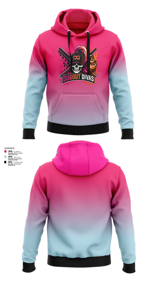 Hoodie, Dugout divas, Softball, Teamtime, Team time, sublimation, custom sports apparel, team uniforms, spirit wear, spiritwear, sports uniforms, custom shirts, team store, custom team store, fundraiser sports, apparel fundraiser