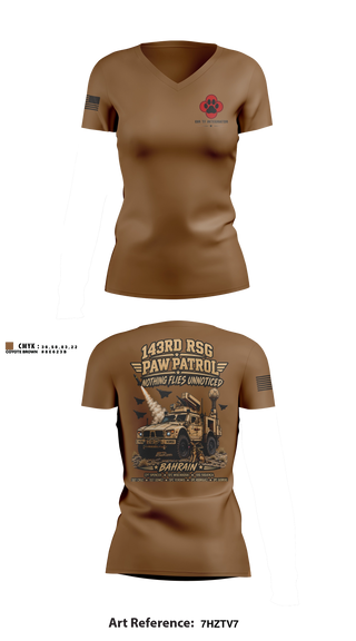 Womens Short Sleeve Vneck Shirt, 143RD Regional Support Group, Army, Teamtime, Team time, sublimation, custom sports apparel, team uniforms, spirit wear, spiritwear, sports uniforms, custom shirts, team store, custom team store, fundraiser sports, apparel fundraiser