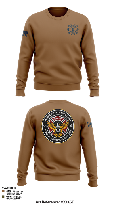 Sarasota County Fire Department 14494390 Crew Neck Sweatshirt - 10