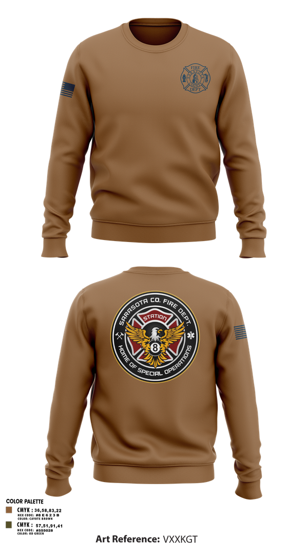 Crew Neck Sweatshirt, Sarasota County Fire Department, , Teamtime, Team time, sublimation, custom sports apparel, team uniforms, spirit wear, spiritwear, sports uniforms, custom shirts, team store, custom team store, fundraiser sports, apparel fundraiser