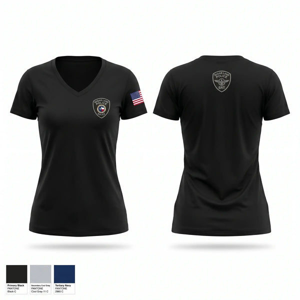 Womens Short Sleeve Vneck Shirt, Sugar Land Police Special Response Team, Police, Teamtime, Team time, sublimation, custom sports apparel, team uniforms, spirit wear, spiritwear, sports uniforms, custom shirts, team store, custom team store, fundraiser sports, apparel fundraiser