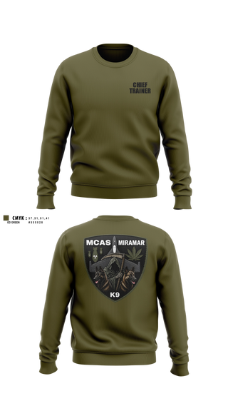 Crew Neck Sweatshirt, MCAS Miramar Military Working Dog Section, Marines, Teamtime, Team time, sublimation, custom sports apparel, team uniforms, spirit wear, spiritwear, sports uniforms, custom shirts, team store, custom team store, fundraiser sports, apparel fundraiser