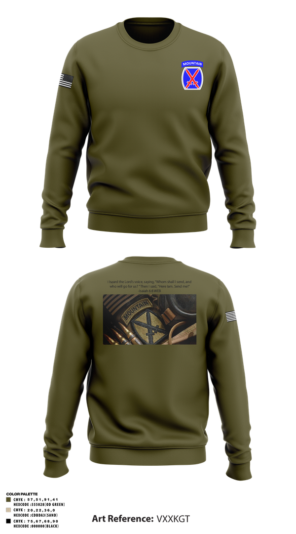 Crew Neck Sweatshirt, CHO, Army, Teamtime, Team time, sublimation, custom sports apparel, team uniforms, spirit wear, spiritwear, sports uniforms, custom shirts, team store, custom team store, fundraiser sports, apparel fundraiser