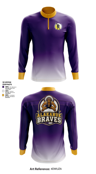 Quarter Zip Jacket, Alakanuk Braves, Wrestling, Teamtime, Team time, sublimation, custom sports apparel, team uniforms, spirit wear, spiritwear, sports uniforms, custom shirts, team store, custom team store, fundraiser sports, apparel fundraiser