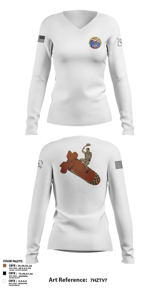Womens Long Sleeve Vneck Shirt, Missile Techs, , Teamtime, Team time, sublimation, custom sports apparel, team uniforms, spirit wear, spiritwear, sports uniforms, custom shirts, team store, custom team store, fundraiser sports, apparel fundraiser