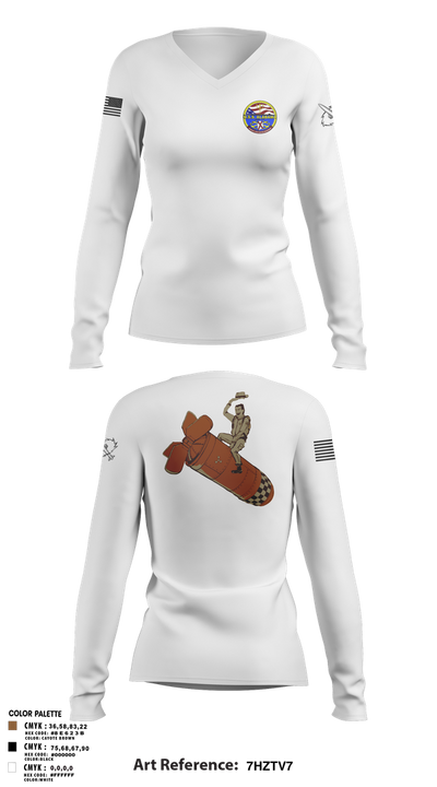 Missile Techs 24768628 Women's Long Sleeve V-neck Shirt - 102