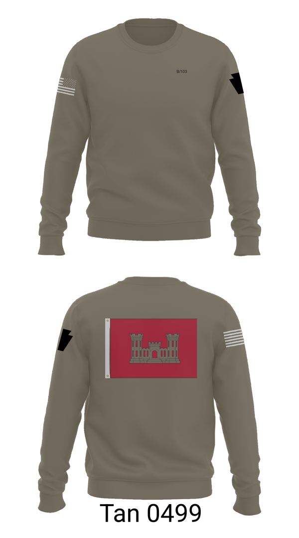 Crew Neck Sweatshirt, B 103 EN BN, National Guard, Teamtime, Team time, sublimation, custom sports apparel, team uniforms, spirit wear, spiritwear, sports uniforms, custom shirts, team store, custom team store, fundraiser sports, apparel fundraiser
