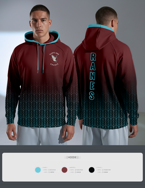 Hoodie, Cranes, Spirit Store, Teamtime, Team time, sublimation, custom sports apparel, team uniforms, spirit wear, spiritwear, sports uniforms, custom shirts, team store, custom team store, fundraiser sports, apparel fundraiser