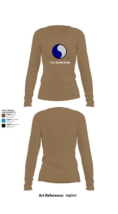 C-Co 1/116 29th IN BDE 88691555 Women's Long Sleeve V-neck Shirt - 2