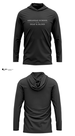 Long Sleeve Performance Shirt with hood, Arkansas School for the Deaf and Blind, , Teamtime, Team time, sublimation, custom sports apparel, team uniforms, spirit wear, spiritwear, sports uniforms, custom shirts, team store, custom team store, fundraiser sports, apparel fundraiser