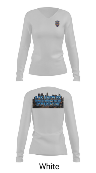 Womens Long Sleeve Vneck Shirt, Federal Reserve Police DTLA, Police, Teamtime, Team time, sublimation, custom sports apparel, team uniforms, spirit wear, spiritwear, sports uniforms, custom shirts, team store, custom team store, fundraiser sports, apparel fundraiser