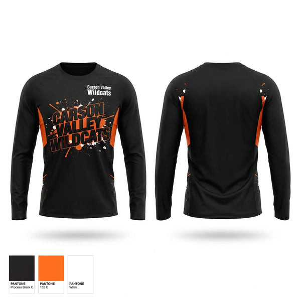 Long Sleeve Performance Shirt, Carson Valley Wildcats, Wrestling, Teamtime, Team time, sublimation, custom sports apparel, team uniforms, spirit wear, spiritwear, sports uniforms, custom shirts, team store, custom team store, fundraiser sports, apparel fundraiser